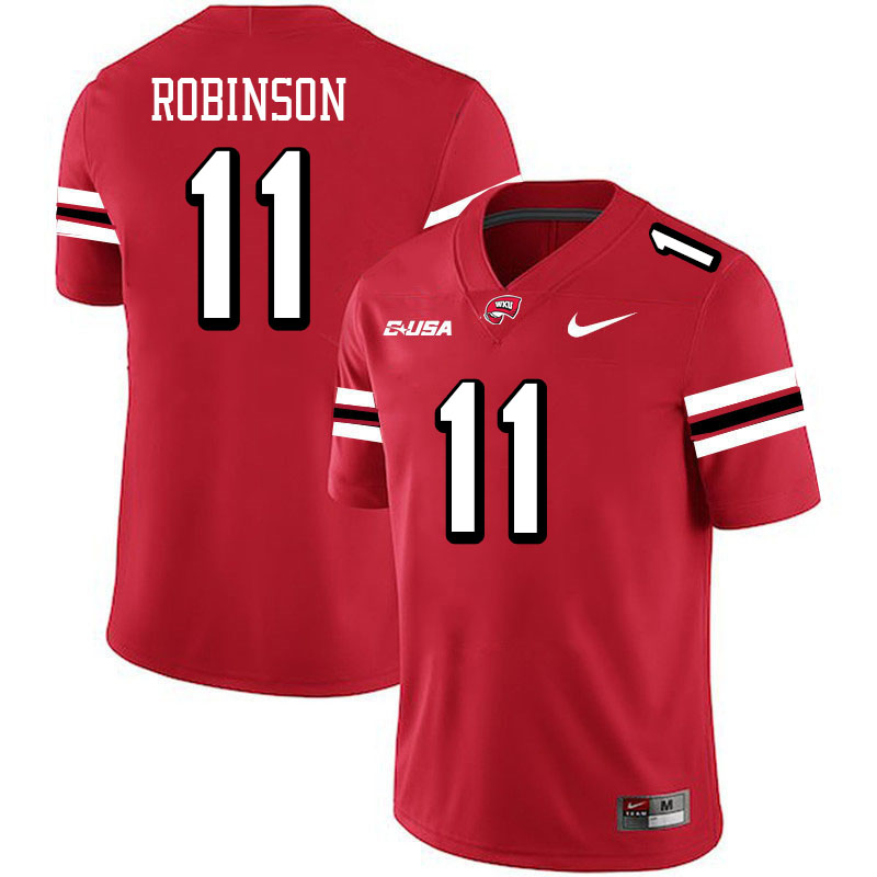 Western Kentucky Hilltoppers #11 Kent Robinson College Football Jerseys Stitched-Red